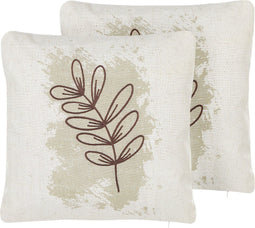 CALENDULA - Sierkussen set van 2 - Beige - 45 x 45 cm - Polyester