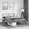 vidaXL - Bedframe - met - hoofd- - en - voeteneinde - metaal - zwart - 135x190 - cm