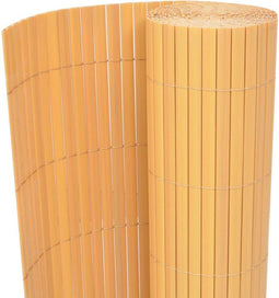vidaXL - Tuinafscheiding - dubbelzijdig - 90x500 - cm - PVC - geel
