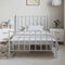vidaXL - Bedframe - met - hoofd- - en - voeteneinde metaal - wit - 100x200 - cm