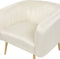 LACONIA - Fauteuil - Crème - Fluweel