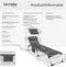 tectake® Ligbed Aurelie - Ligstoel - Verstelbare rugleuning - Antraciet