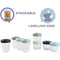 Béaba - Bewaarpotjes - Opbergdoosjes - 8 stuks - 4x 250ml + 4x 150ml - Blauw/groen