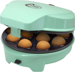 Bestron 3-in-1 cakemaker in retro-design, met 3 verwisselbare bakplaten: donut-, hartenwafel- en cakepopmaker, met indicatielampje & antiaanbaklaag, 700 watt, kleur: mint