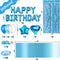 Feestio Ballonnen - Verjaardag Versiering Set - Tafelkleed Slingers Helium Blauw