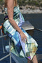 SooBluu - Sneldrogende handdoek XL reishanddoek strandlaken heren en dames - Duurzaam gemaakt van gerecycled plastic rPET tot Microvezel Strandhanddoek - dun lichtgewicht en compact - 100x190 - NEON print