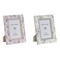Handtas Dames DKD Home Decor Wit Grijs Lila Licht Roze 16,5 x 2 x 21,5 cm (2 Stuks)