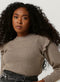 Object Malena L/s Ruffle Pullover - Trui - Bruin - Maat XS