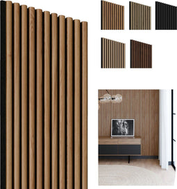 Perel Akoestisch wandpaneel - Geluidsabsorberend - Acacia walnoot-zwart 1250 x 300mm (set van 4)