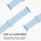 imoshion Siliconen magnetisch bandje - Geschikt voor Apple Watch 1, 2, 3, 4, 5, 6, 7, 8, 9, 10 (42 mm), SE - 38/40/41 mm - Blauw & Wit - One Size