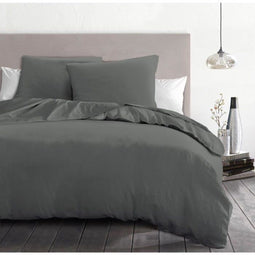 Home Linge Passion - Dekbedovertrekset 3-delig - Microvezel 240 x 260 cm - Antracietgrijs