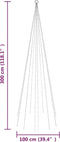 vidaXL - Vlaggenmast - kerstboom - 310 - LED's - meerkleurig - 300 - cm