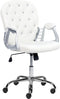 PRINCESS - Bureaustoel - Wit/Kristal - Kunstleer