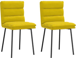 vidaXL - Eetkamerstoelen - 2 - st - fluweel - geel