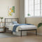 vidaXL - Bedframe - met - hoofdbord - metaal - zwart - 107x203 - cm