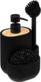 5Five Zeepdispenser - Borstel en spons - Blackwood - Zwart - 500ML