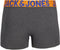 JACK&JONES ADDITIONALS JACCRAZY - Boxershorts 3-pack - Effen met gekleurde band - Zwart Donkergrijs Helder Blauw (3-pack)
