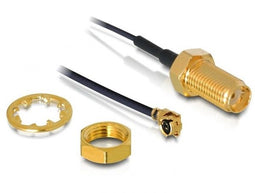 Delock Antenna Cable - SMA Jack Bulkhead > MHF - 350 mm - Zwart