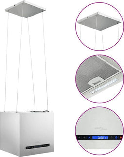 vidaXL Afzuigkap hangend met aanraaksensor LCD 37 cm roestvrij staal