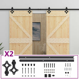 vidaXL - Schuifdeur - met - beslag - 80x210 - cm - massief - grenenhout