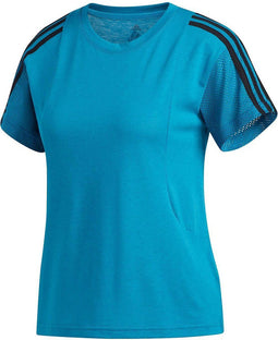 adidas 3S Mesh Slv T - Dames Shirt - Korte mouw - Active Teal - Maat XS