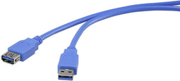 Renkforce RF-4262130 - USB 3.2 Gen 1 Verlengkabel 3.00 m - 5 Gbit/s - Blauw