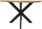 Tafel Bern rond swiss edge - 120x76 - Naturel/zwart - Mangohout/metaal