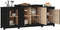 vidaXL - Dressoir - 164x37x68 - cm - massief - grenenhout - zwart