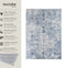 tectake® Vintage Design Vloerkleed Amara - Laagpolig - Wasbaar - 240cm x 340cm - Blauw