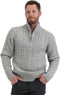 Life Line Marcel Sweater Knit Half Zip Heren Lichtgrijs Maat L