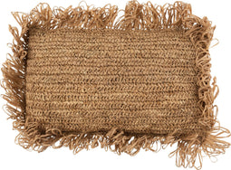 J-Line kussen Rechthoekig Raffia - jute - naturel