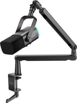 FIFINE TAM8 - USB/XLR Studio microfoon - Flexibele Arm met RGB - Zwart