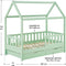 Juskys Marli - Kinderbed - 90 x 200 cm - Inclusief bedlades - Mint