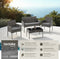 tectake® Wicker tuinset Palese - Zitgroep voor 4 personen - Loungebank met tuintafel en 2 tuinstoelen - Waterafstotend - Grijs