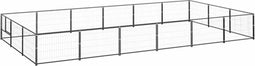 vidaXL - Hondenkennel - 18 - m² - staal - zwart