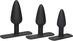 Master Series - Bum-tastic - Buttplug Trainer Set met Harnas - Zwart