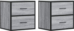 vidaXL - Nachtkastjes - 2st - wandgemonteerd - 40x31x39,5cm - grijs - sonoma - eiken