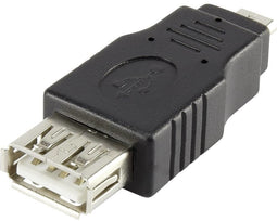 Renkforce RF-4097202 - USB 2.0 Adapter - 1x Micro-USB 2.0 B - 1x USB 2.0 bus A - Zwart