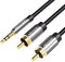 Vention BCFBI - Audiokabel 3,5 mm naar 2x RCA - Hoge geluidskwaliteit - Zwart