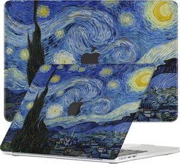 Lunso Geschikt voor MacBook Air 15 inch (2023-2025) cover hoes - case - Van Gogh Sterrennacht