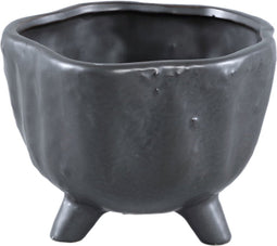 PTMD Ricco Bloempot - 18 x 18 x 15 cm - Keramiek - Zwart