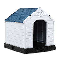 Coast Hondenhok Verhoogd - 70 cm x 65 cm x 71,5 cm - Waterdicht Blauw/Wit