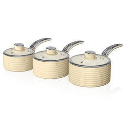 Swan SWPS3020CN Retro Cookware Set - Cream