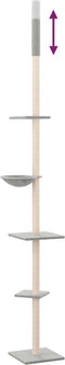 vidaXL - Kattenmeubel - vloer - tot - plafond - 263,5-289,5 - cm - lichtgrijs