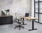 Elektrisch verstelbare zit/sta werkplek Basic breed 140CM diep 80CM bladkleur Wit framekleur Aluminium (RAL9006)