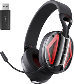 Picun G1 - Draadloze Gaming Headset - 40 mm driver 3D geluid - Zwart rood