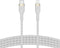 Belkin BOOST CHARGE™ - Braided USB-C naar Apple iPhone Lightning - Snelladen 1m - Wit