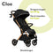 LIONELO Cloe Opvouwbare lichtgewicht kinderwagen voor een kind van 0 tot 22kg Buggy met verstelbare rugleuning, slaapfunctie, 5-punktowe pasy, grote zwenkwielen, klamboe, waterdicht