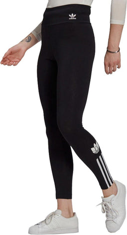 adidas 3D Trefoil High Waist Legging - Dames - Zacht en comfortabel - Zwart/Wit