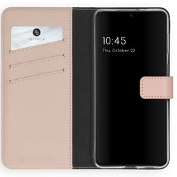 Selencia Galaxy S21 - Echt Lederen Bookcase - 3 Pashouders - Roze